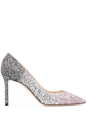 Jimmy Choo Romy 85mm glitter-embellished pumps - Silver