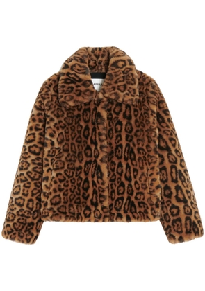 Apparis leopard-print recycled polyester jacket - Brown