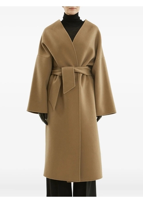 La Collection belted wrap coat - Brown