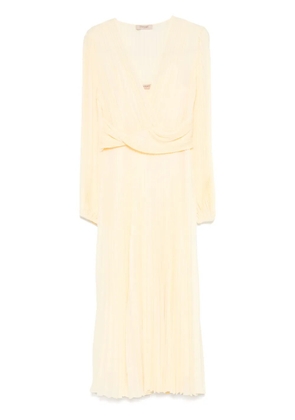 TWINSET plissé maxi dress - Yellow