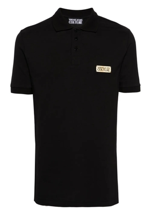 Versace Jeans Couture logo-plaque piqué polo shirt - Black