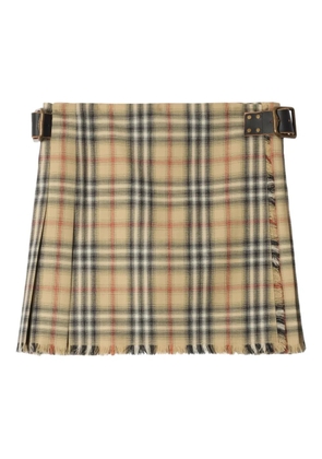 Burberry check-fringed mini kilt - Neutrals