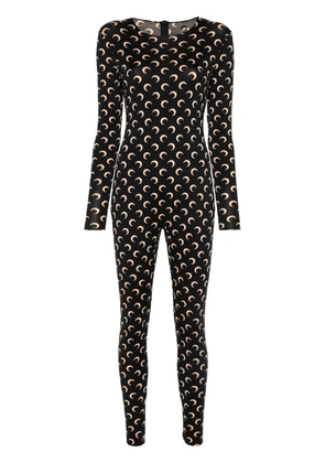 Marine Serre moon-print jersey catsuit - Black