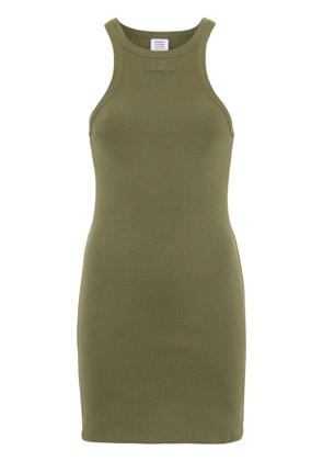 VETEMENTS logo-embroidered ribbed mini dress - Green