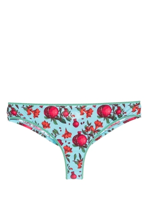 Marlies Dekkers Forbidden fruit-print glitter thong - Blue