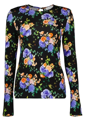 Rabanne floral-print blouse - Black