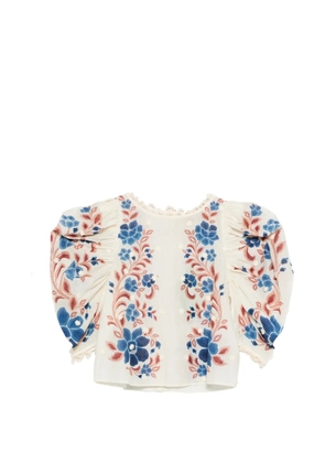 FARM Rio floral embroidered blouse - Neutrals