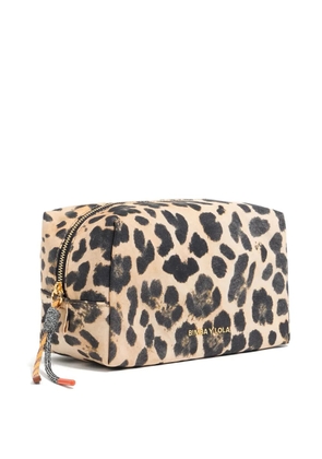 Bimba y Lola medium leopard-print cosmetic pouch - Neutrals