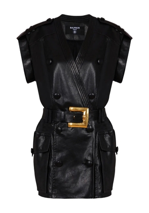 Balmain belted mini dress - Black