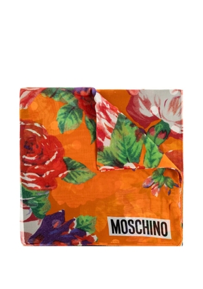 Moschino panelled-print silk scarf - Orange