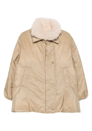 Moncler Voue sherpa-collar quilted jacket - Neutrals