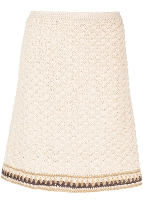 Tory Burch high-waisted knitted skirt - Neutrals