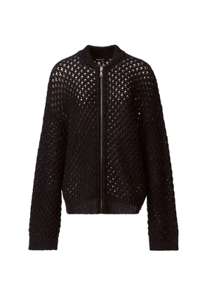 Fabiana Filippi open-knit zip-up cardigan - Black