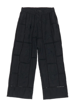 Bimba y Lola floral-embroidered trousers - Black