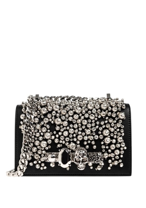 Alexander McQueen jewelled skull chain cross body bag - Black
