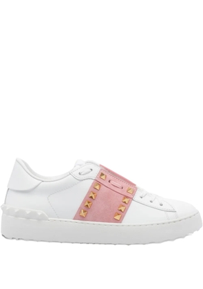 Valentino Garavani Rockstud Untitled suede-panel sneakers - White