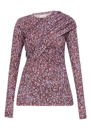 MARANT ÉTOILE draped floral-print top - Red