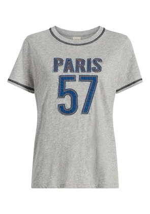 Cinq A Sept denim-appliqué T-shirt - Grey