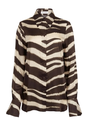 Nina Ricci zebra-print bell-cuff shirt - Brown