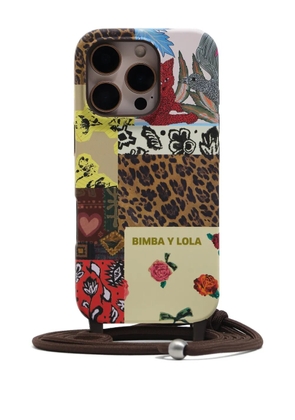 Bimba y Lola iPhone 16 patchwork phone case - Brown