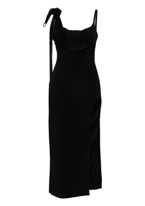 David Koma satin-bow midi dress - Black