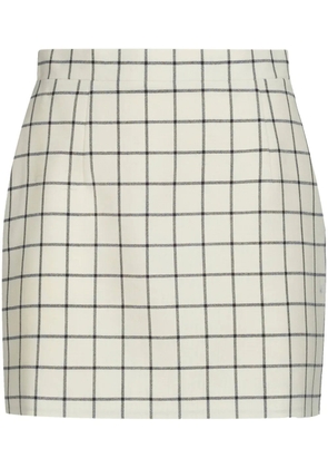 Marni checked wool miniskirt - White
