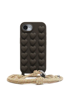 Bimba y Lola heart-embellished iPhone 16e phone case - Brown