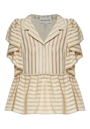 MUNTHE Ludive striped ruffled blouse - Neutrals