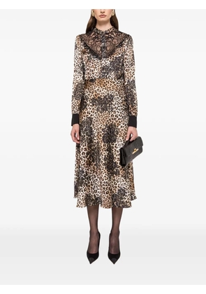 NISSA leopard-print midi dress - Brown
