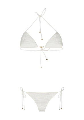 AMIRI crochet triangle bikini - White