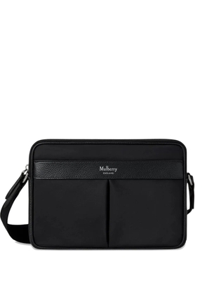 Mulberry leather-trimmed messenger bag - Black