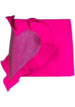 AREA heart ruffle mini skirt - Pink