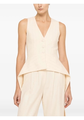 NISSA sequin-detail waistcoat - White