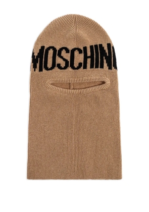 Moschino logo-embroidered balaclava - Brown