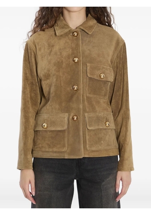 Arma pointed-collar flap-pocket jacket - Brown