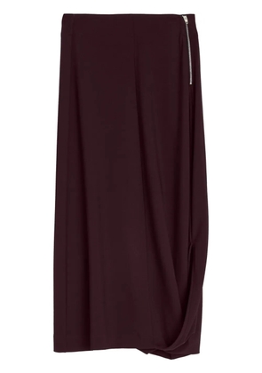LEMAIRE twisted-hem midi skirt - Red