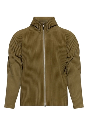 Homme Plissé Issey Miyake pleated zip-up jacket - Green