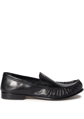 Miu Miu embossed-logo loafers - Black
