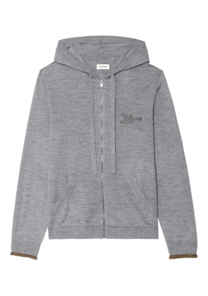 Zadig&Voltaire logo-embroidered hoodie - Grey