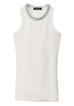 Fabiana Filippi embroidered-neck tank top - White