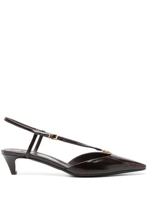 FENDI 40mm FFold slingback pumps - Brown
