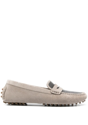 Brunello Cucinelli Monili-embellished loafers - Grey