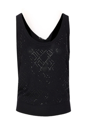 Elisabetta Franchi glitter-embellished sleeveless top - Black