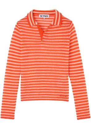 Sunnei striped polo sweater - Orange