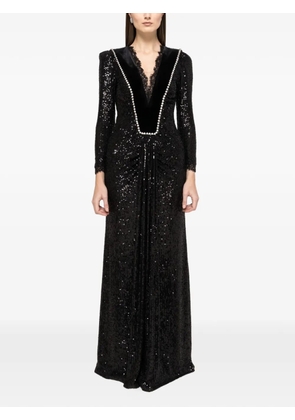 NISSA sequin-embellished maxi dress - Black