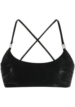 MISBHV faux-leather bra top - Black