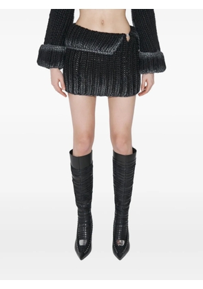 MISBHV knitted draped mini skirt - Black