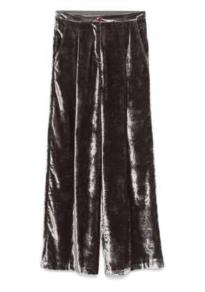 Merci crushed-velvet trousers - Grey