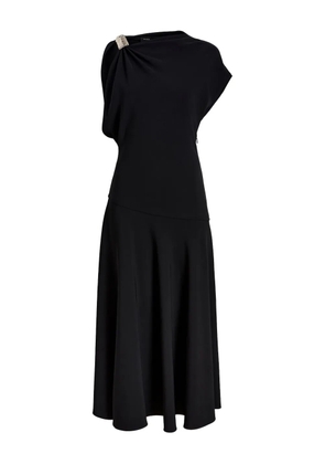Proenza Schouler draped one-shoulder midi party dress - Black