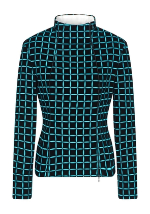 Emporio Armani grid-pattern fitted jacket - Black
